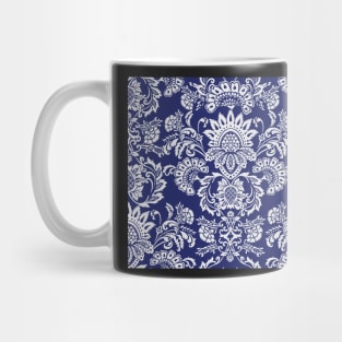 Indigo Damask Mug